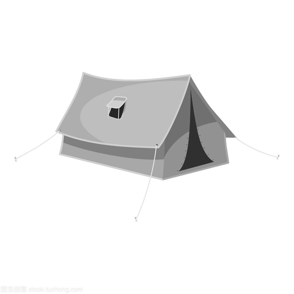 灰色单色 帐篷图标的极简之美